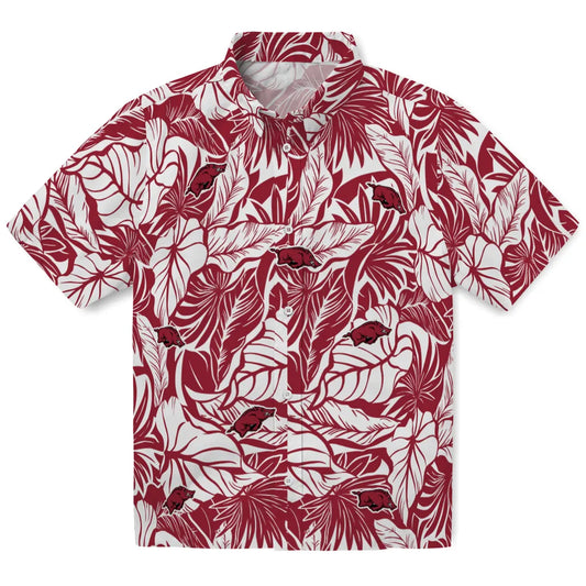 Arkansas Razorbacks Hawaiian Shirt - Monstera Layer | Moonbestprint