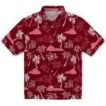 Arkansas Razorbacks Hawaiian Shirt - Palm And Clouds | Moonbestprint
