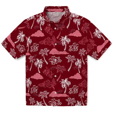 Arkansas Razorbacks Hawaiian Shirt - Palm And Clouds | Moonbestprint