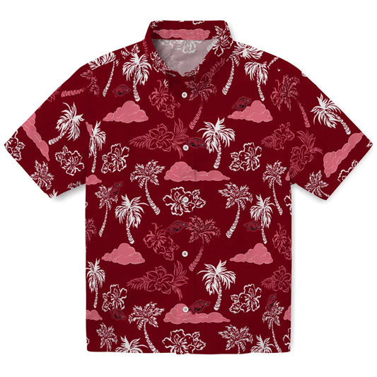Arkansas Razorbacks Hawaiian Shirt - Palm And Clouds | Moonbestprint