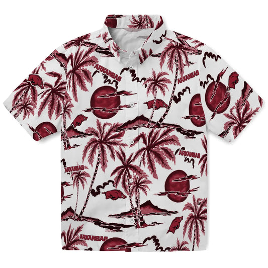 Arkansas Razorbacks Hawaiian Shirt - Palm Sunset | Moonbestprint