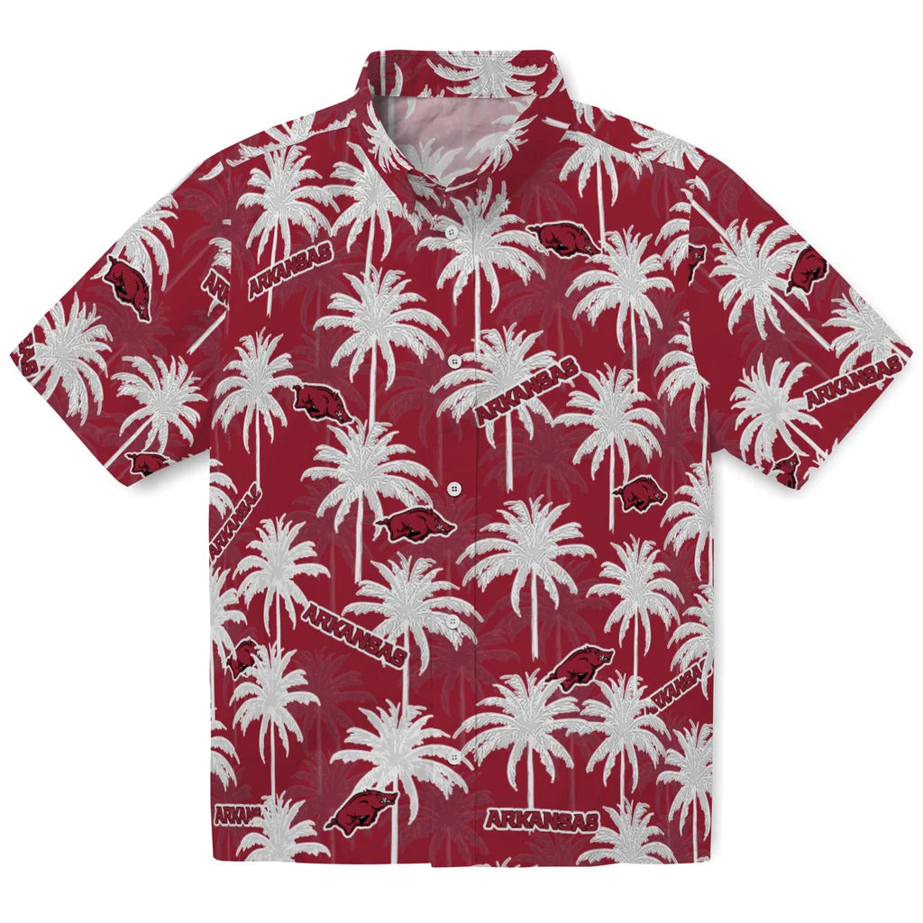 Arkansas Razorbacks Hawaiian Shirt - Palm Tree Motif | Moonbestprint