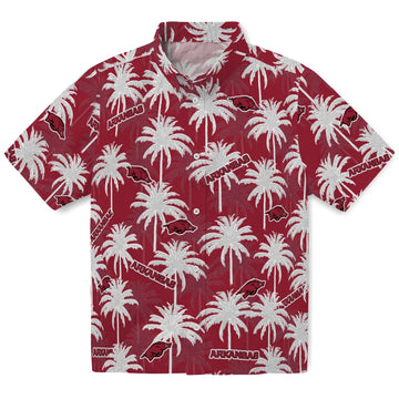 Arkansas Razorbacks Hawaiian Shirt - Palm Tree Motif | Moonbestprint
