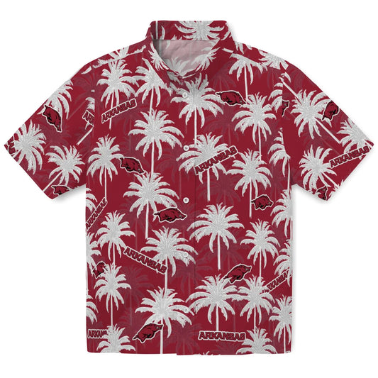 Arkansas Razorbacks Hawaiian Shirt - Palm Tree Motif | Moonbestprint
