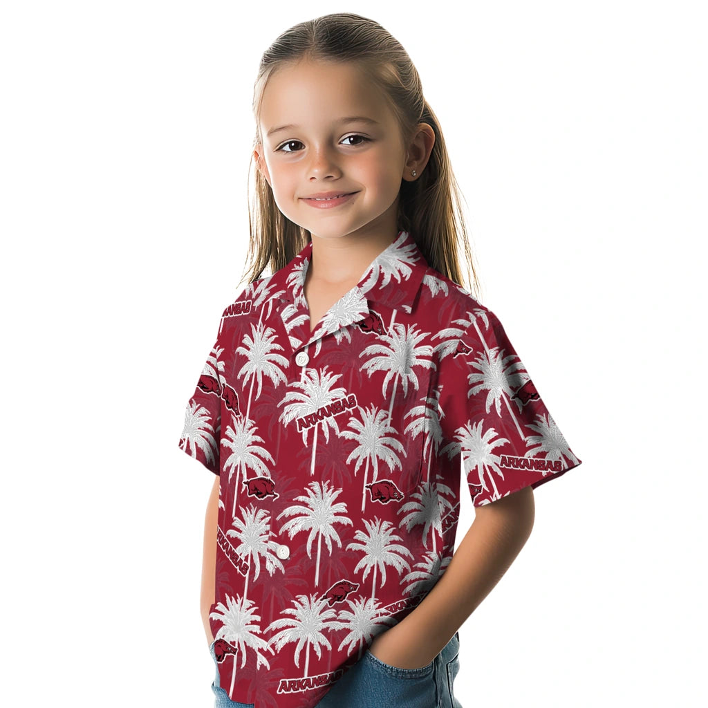 Arkansas Razorbacks Hawaiian Shirt - Palm Tree Motif | Moonbestprint