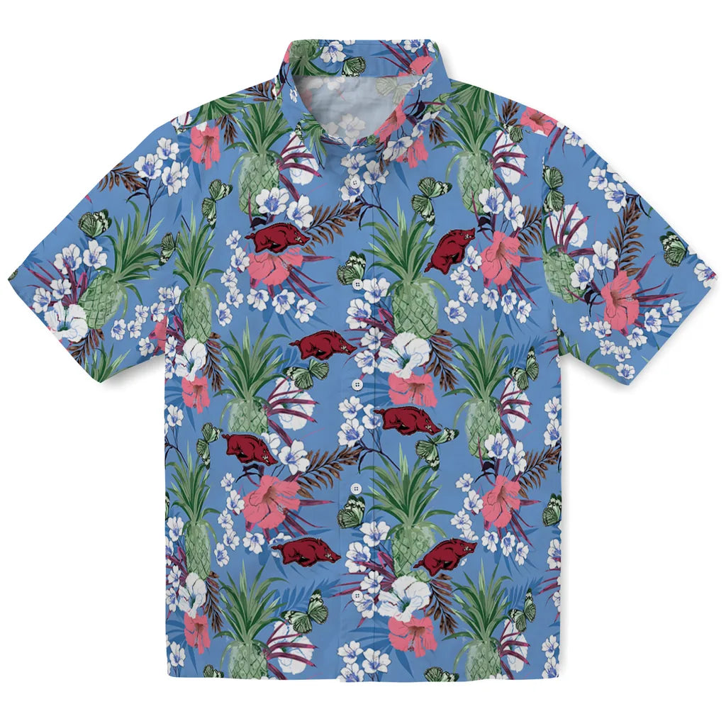 Arkansas Razorbacks Hawaiian Shirt - Pineapple Bouquet | Moonbestprint