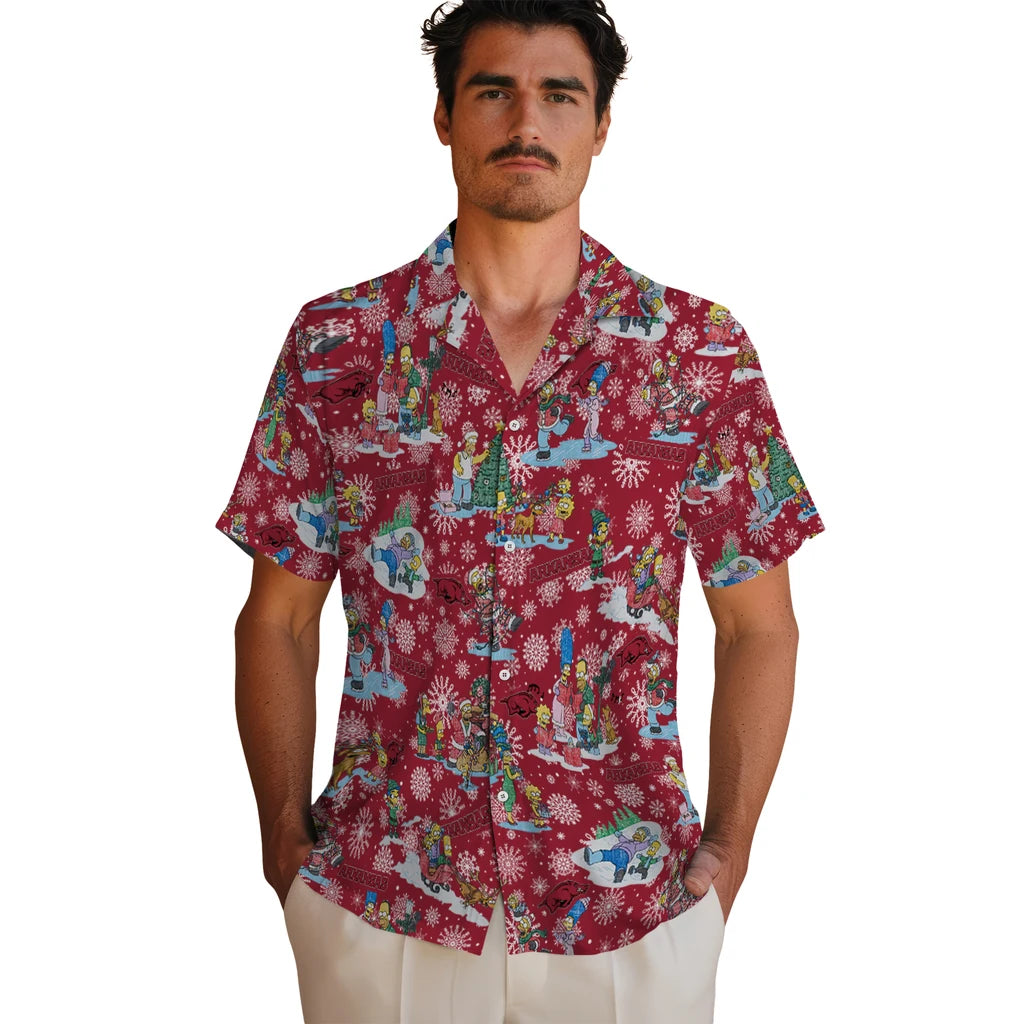 Arkansas Razorbacks Hawaiian Shirt - Simpsons Christmas | Moonbestprint