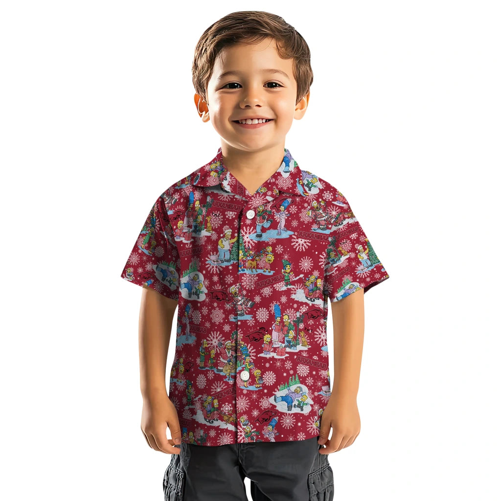 Arkansas Razorbacks Hawaiian Shirt - Simpsons Christmas | Moonbestprint