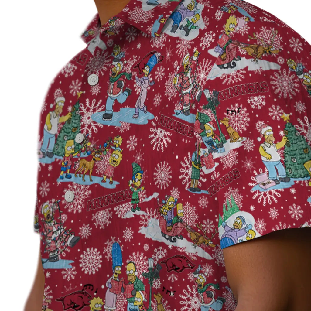 Arkansas Razorbacks Hawaiian Shirt - Simpsons Christmas | Moonbestprint