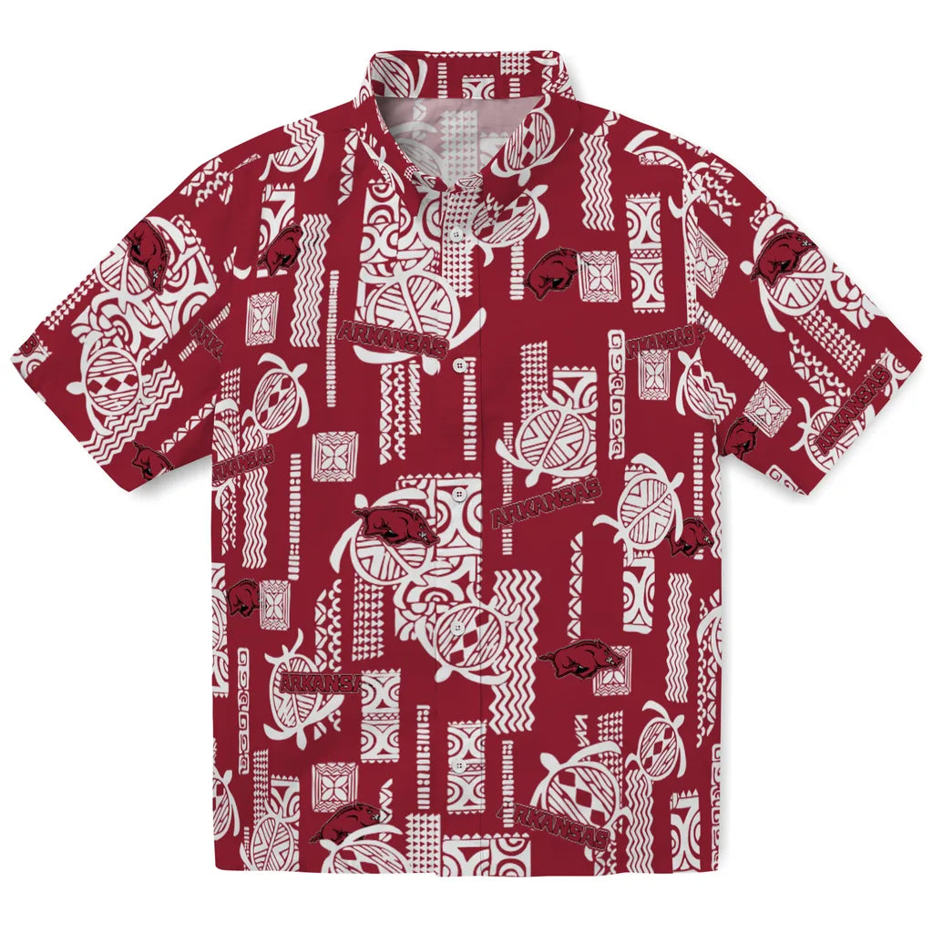 Arkansas Razorbacks Hawaiian Shirt - Turtle Lines | Moonbestprint