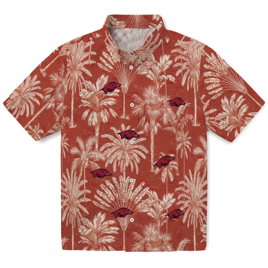 Arkansas Razorbacks Hawaiian Shirt - Vintage Palm Tree | Moonbestprint