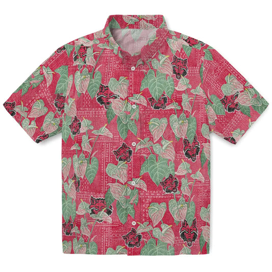 Arkansas State Red Wolves Hawaiian Shirt - Anthurium Overlay | Moonbestprint