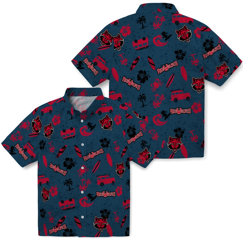 Arkansas State Red Wolves Hawaiian Shirt - Beach Vibe | Moonbestprint
