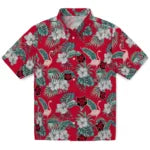 Arkansas State Red Wolves Hawaiian Shirt - Flamingo and Hibiscus | Moonbestprint