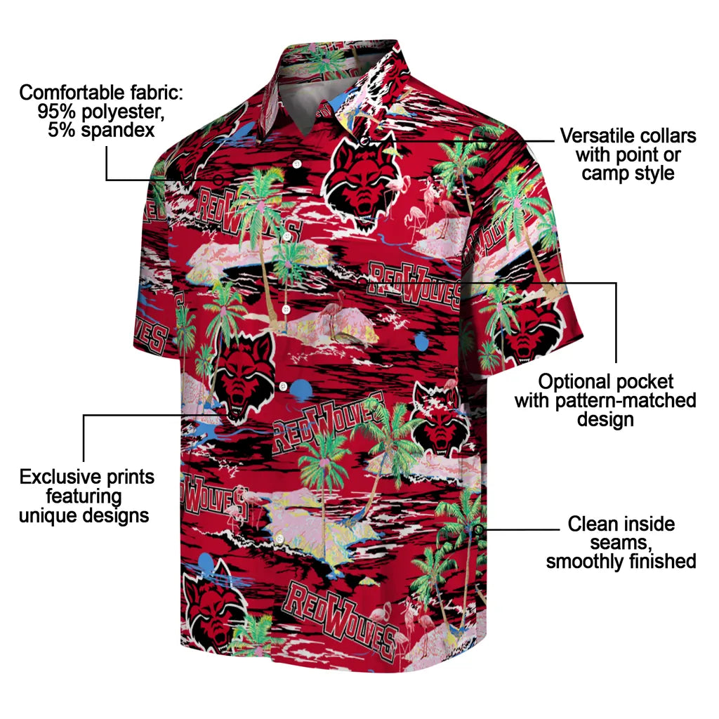 Arkansas State Red Wolves Flamingo Retreat 2026 Hawaiian Shirt – Moonbestprint