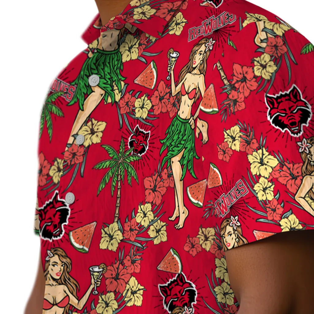 Arkansas State Red Wolves Hawaiian Shirt - Hawaiian Girls Design | Moonbestprint