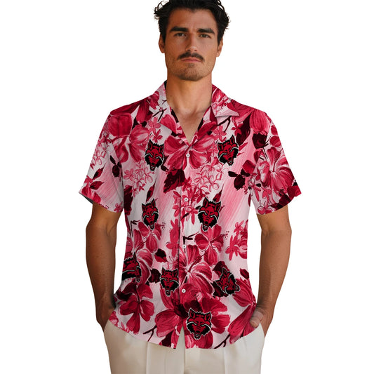 Arkansas State Red Wolves Hawaiian Shirt - Hibiscus Arrangement | Moonbestprint