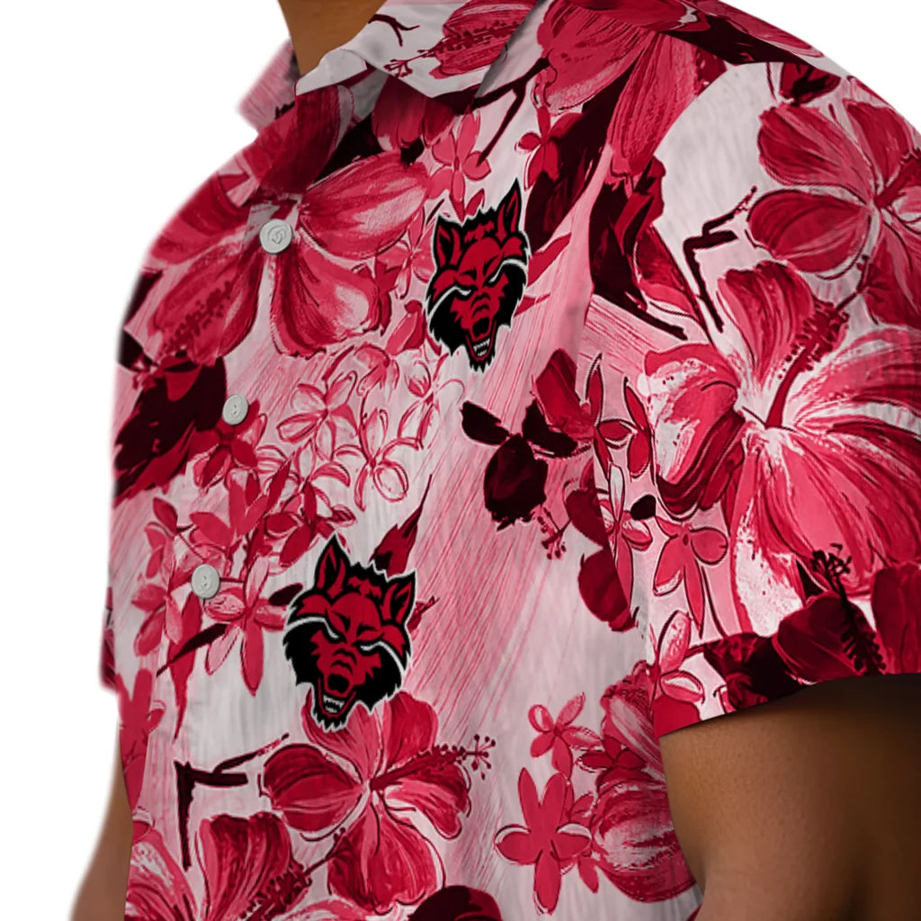 Arkansas State Red Wolves Hawaiian Shirt - Hibiscus Arrangement | Moonbestprint