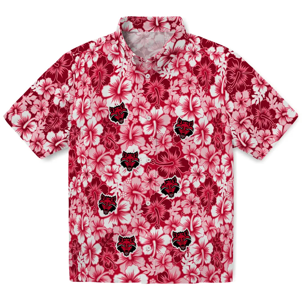 Arkansas State Red Wolves Hawaiian Shirt - Hibiscus Blooms | Moonbestprint