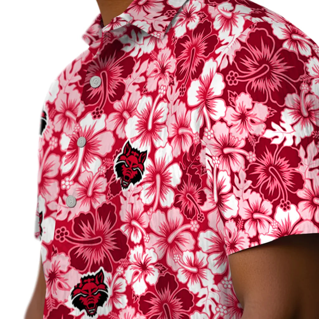 Arkansas State Red Wolves Hawaiian Shirt - Hibiscus Blooms | Moonbestprint