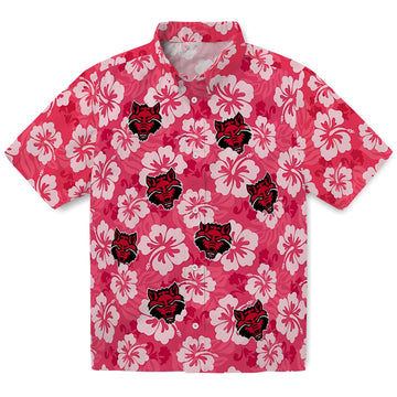 Arkansas State Red Wolves Hawaiian Shirt - Hibiscus Cluster | Moonbestprint
