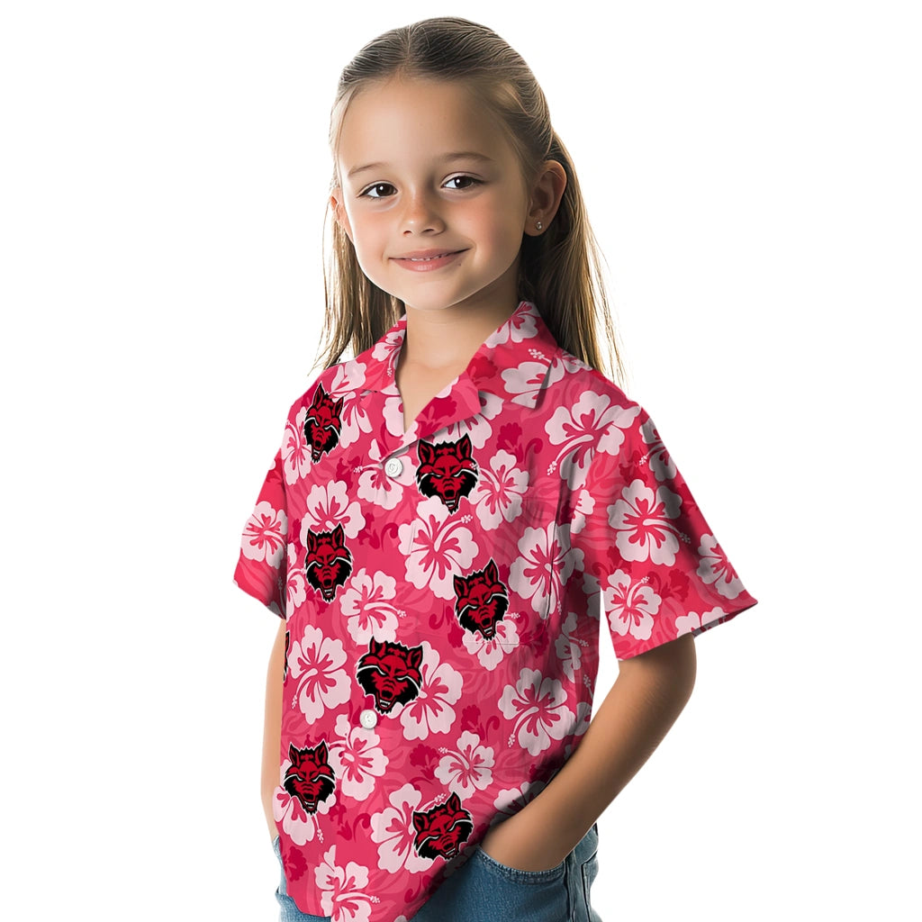 Arkansas State Red Wolves Hawaiian Shirt - Hibiscus Cluster | Moonbestprint