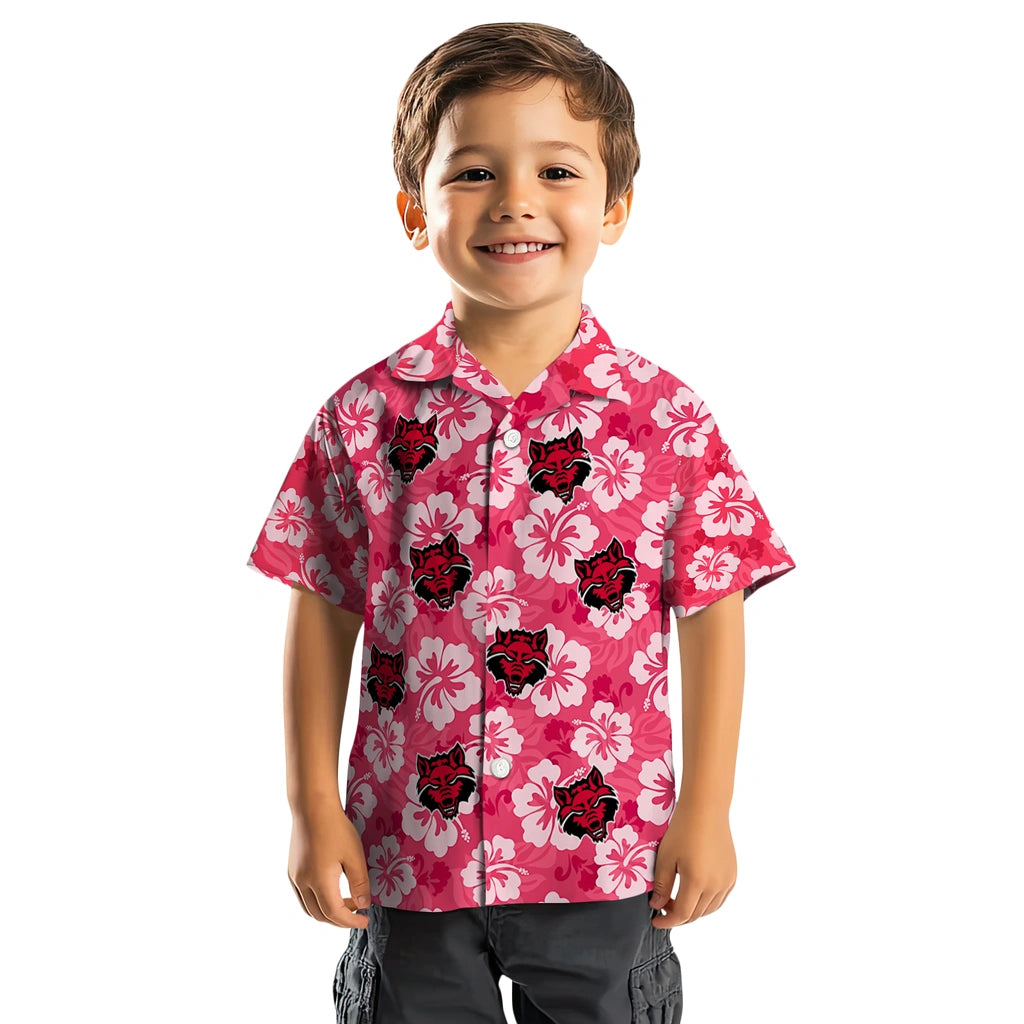 Arkansas State Red Wolves Hawaiian Shirt - Hibiscus Cluster | Moonbestprint