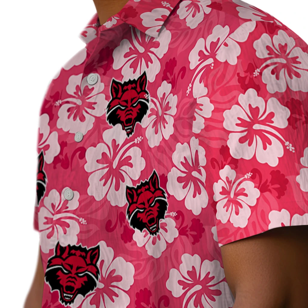 Arkansas State Red Wolves Hawaiian Shirt - Hibiscus Cluster | Moonbestprint