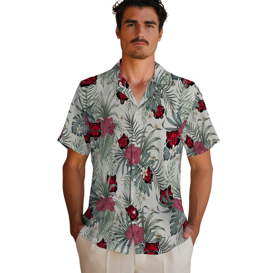 Arkansas State Red Wolves Hawaiian Shirt - Hibiscus Designs | Moonbestprint