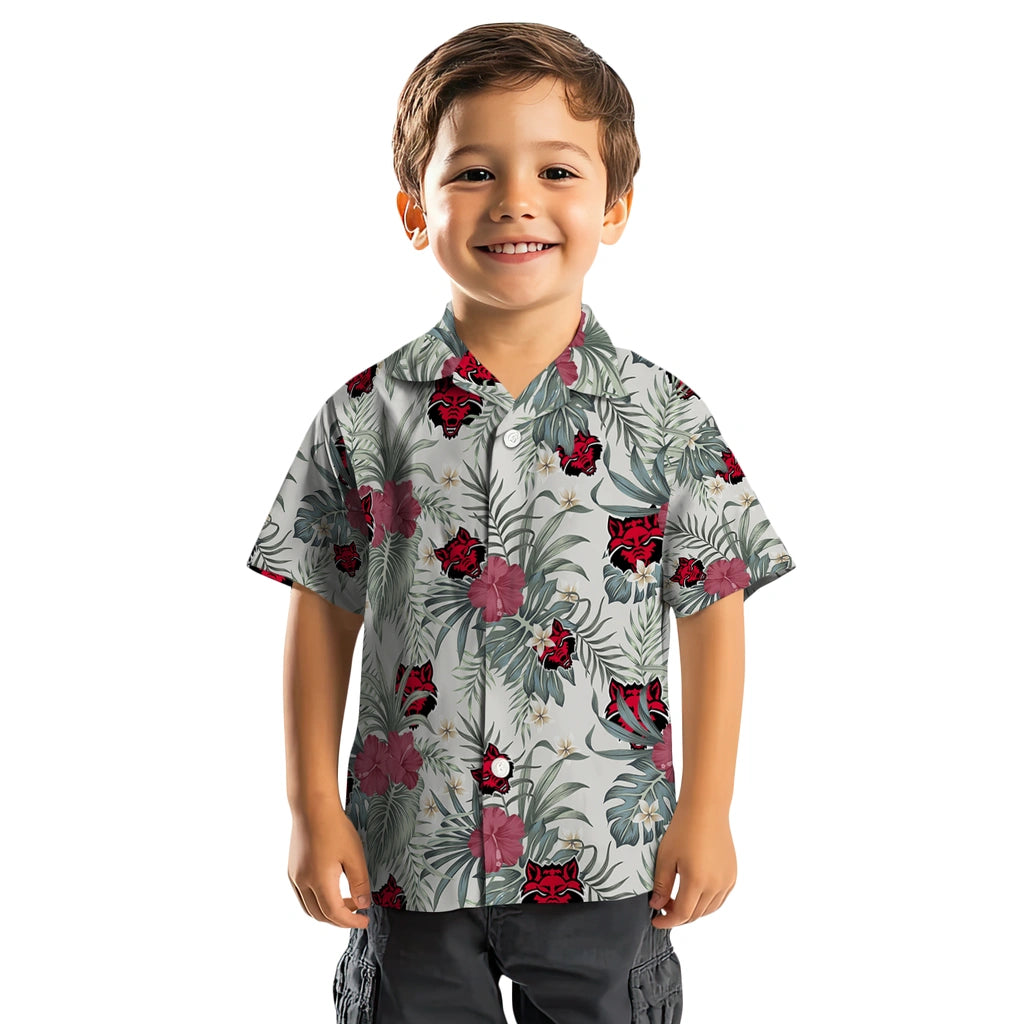 Arkansas State Red Wolves Hawaiian Shirt - Hibiscus Designs | Moonbestprint
