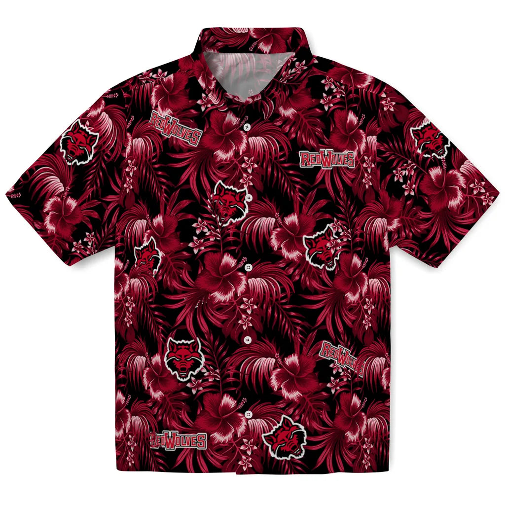Arkansas State Red Wolves Hawaiian Shirt - Hibiscus Exotic | Moonbestprint
