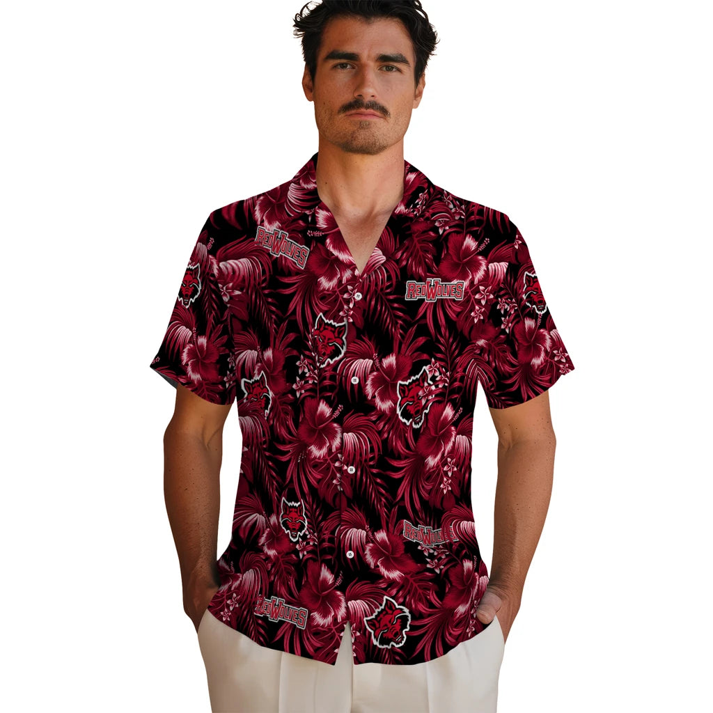 Arkansas State Red Wolves Hawaiian Shirt - Hibiscus Exotic | Moonbestprint