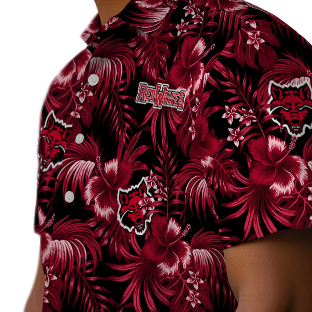Arkansas State Red Wolves Hawaiian Shirt - Hibiscus Exotic | Moonbestprint