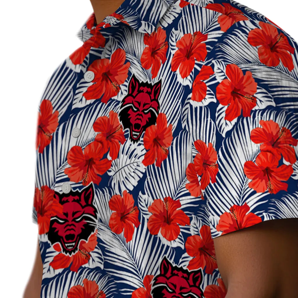 Arkansas State Red Wolves Hawaiian Shirt - Hibiscus Fiesta | Moonbestprint