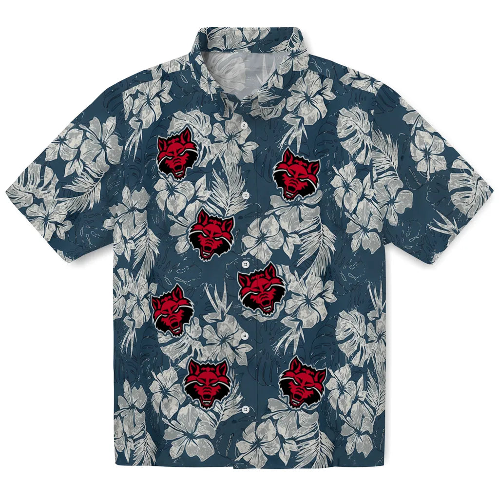 Arkansas State Red Wolves Hawaiian Shirt - Hibiscus Flowers | Moonbestprint