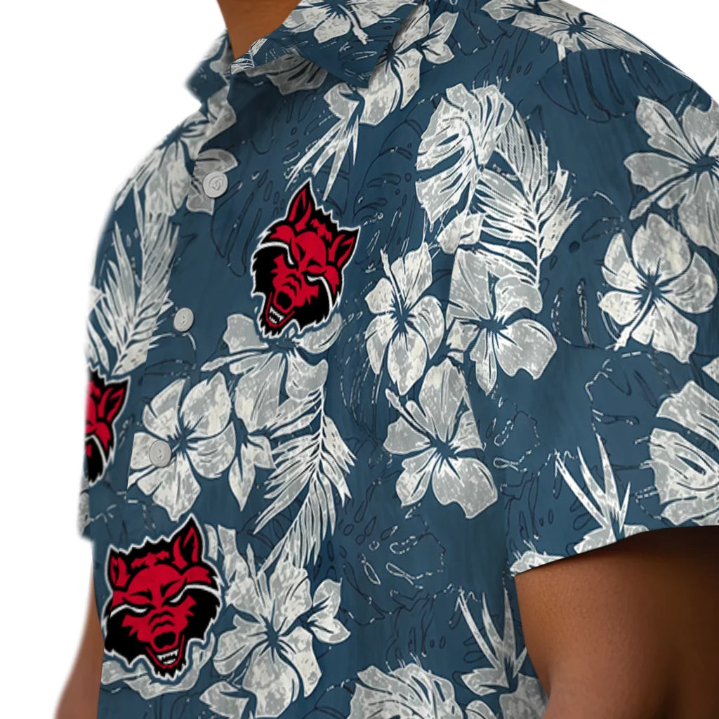 Arkansas State Red Wolves Hawaiian Shirt - Hibiscus Flowers | Moonbestprint