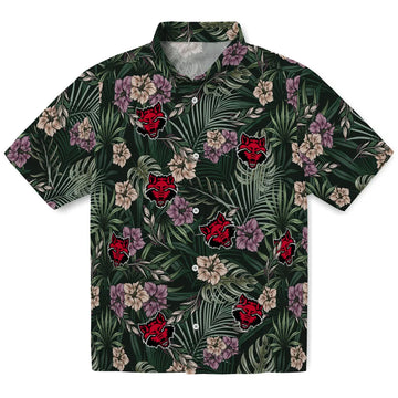 Arkansas State Red Wolves Hawaiian Shirt - Hibiscus Leaves Pattern | Moonbestprint