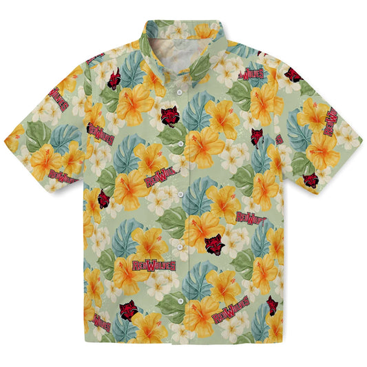 Arkansas State Red Wolves Hawaiian Shirt - Hibiscus Mood | Moonbestprint