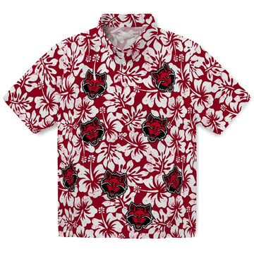 Arkansas State Red Wolves Hawaiian Shirt - Hibiscus Motif | Moonbestprint