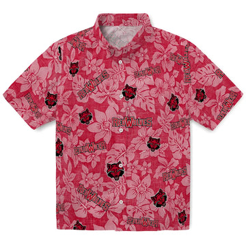 Arkansas State Red Wolves Hawaiian Shirt - Hibiscus Oasis | Moonbestprint