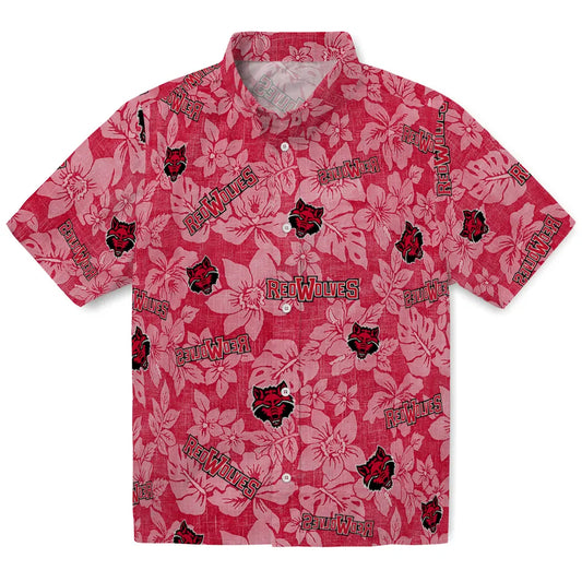 Arkansas State Red Wolves Hawaiian Shirt - Hibiscus Oasis | Moonbestprint
