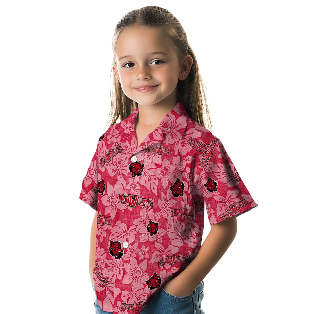Arkansas State Red Wolves Hawaiian Shirt - Hibiscus Oasis | Moonbestprint