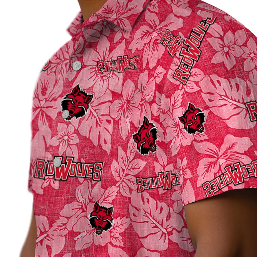 Arkansas State Red Wolves Hawaiian Shirt - Hibiscus Oasis | Moonbestprint