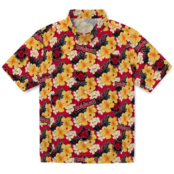 Arkansas State Red Wolves Hawaiian Shirt - Hibiscus Tropics | Moonbestprint
