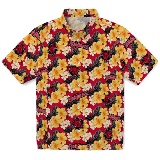 Arkansas State Red Wolves Hawaiian Shirt - Hibiscus Tropics | Moonbestprint
