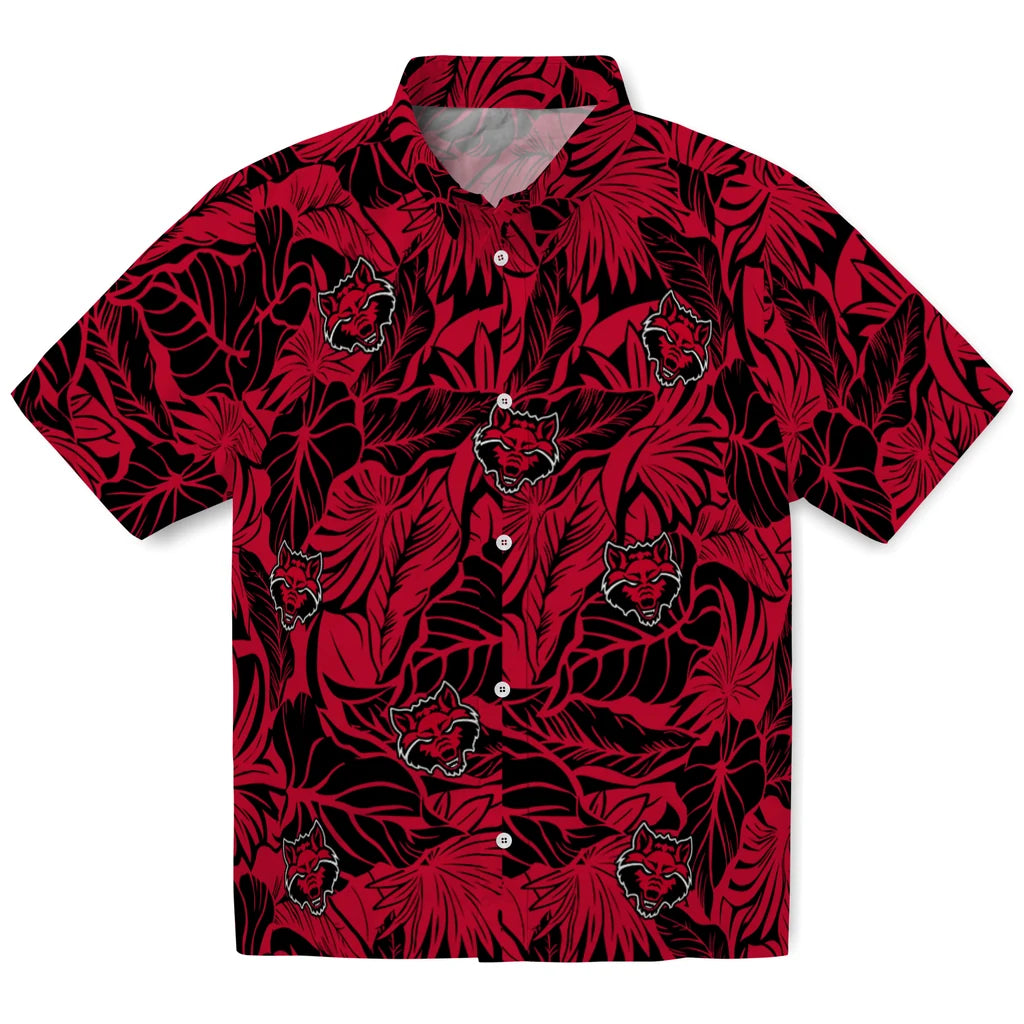 Arkansas State Red Wolves Hawaiian Shirt - Monstera Layer | Moonbestprint