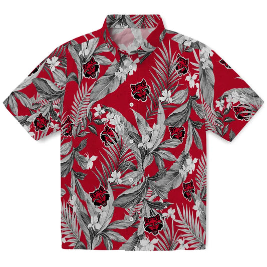 Arkansas State Red Wolves Hawaiian Shirt - Palm Leaves | Moonbestprint
