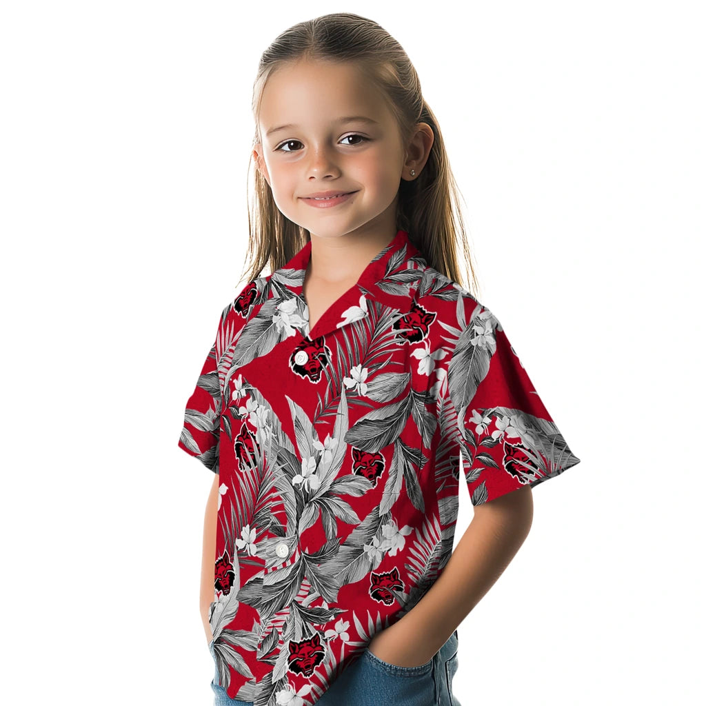 Arkansas State Red Wolves Hawaiian Shirt - Palm Leaves | Moonbestprint