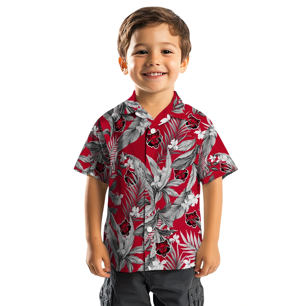 Arkansas State Red Wolves Hawaiian Shirt - Palm Leaves | Moonbestprint