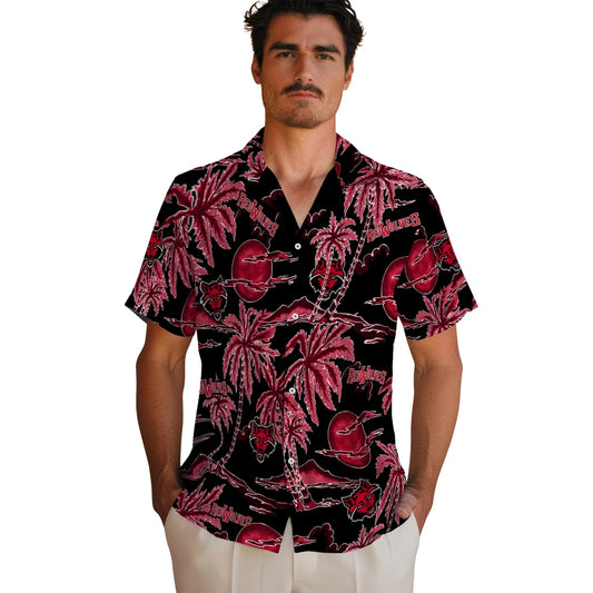 Arkansas State Red Wolves Hawaiian Shirt - Palm Sunset | Moonbestprint